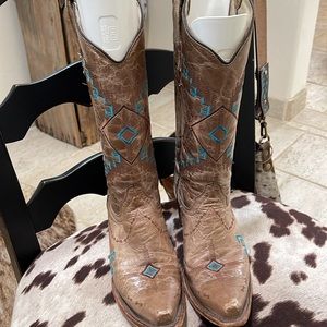EUC Women’s Circle G by Corral Snip Toe Leather Cowboy Boots Sz 10M